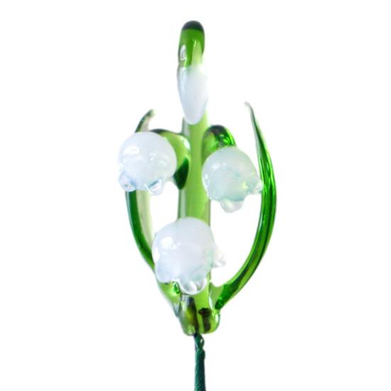 Flor de Vidro Artesanal Yousheng com Haste de Arame Flor Miniatura Floral Colorida Soprada à Mão Decoração Vaso de Flores de Mesa para Casa Sala de Estar Escritório