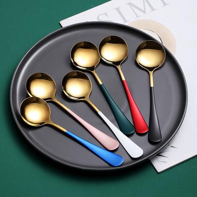 Edelstahl Kaffeelöffel Rundkopf Home Tee Eis Dessertlöffel Abendessen Geschirr Küchenzubehör