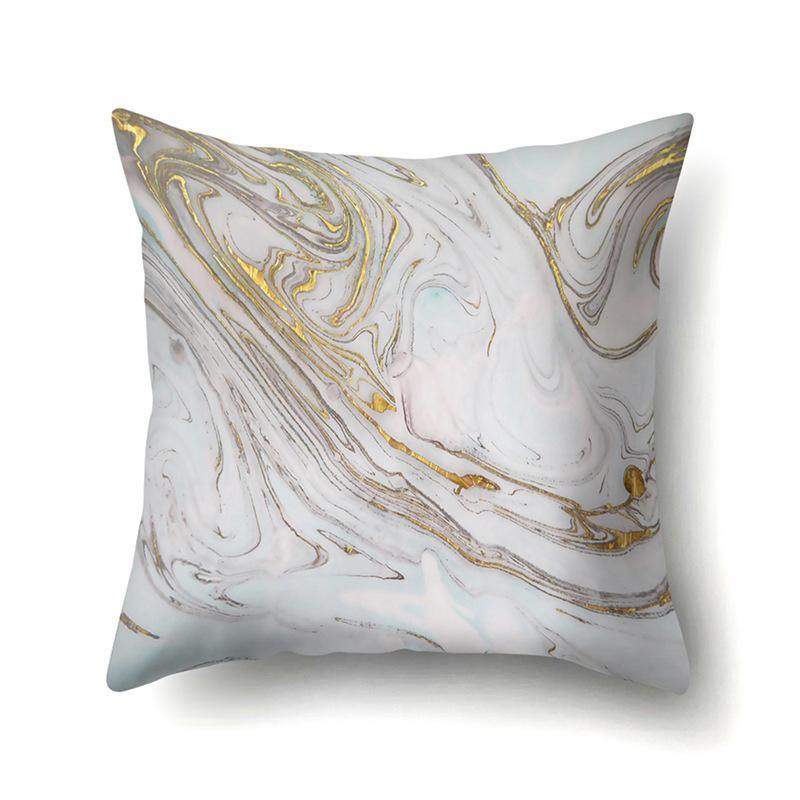 Nordic Ins Marble Polyester Pillowcase Car Decoration Home Printed Waist Cushion Pillowcase
