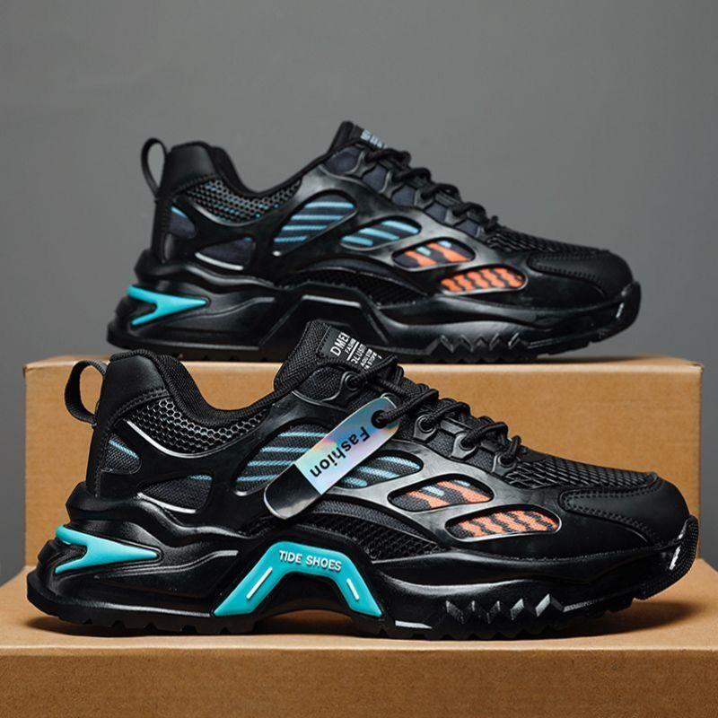 Summer Men's Shoes New Breathable Mesh Sports Shoes Men's Trend Versatile Platform Casual Running