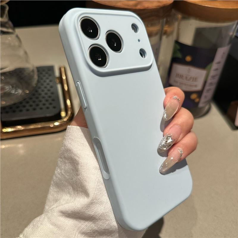Advanced sense liquid silicone for iPhone17promax mobile phone case Apple 16 solid color anti-drop all-inclusive sheath