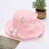 New sunscreen sun hat organza flower mesh sun hat spring and summer foldable women's crimped top hat