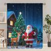 2 pièces - Rideaux imprimés motif Père Noël de Noël et sapin de Noël   Décorations de Noël   Décorations de maison   Décorations de chambre