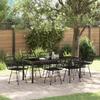 Outdoor Dining Set 7 Pcs Black Powder Coated Steel