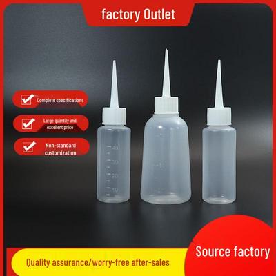 PE Plastic Dispensing Bottles with Needle Tip, 50ml & 100ml, Soft for Pigments & Sub-packaging