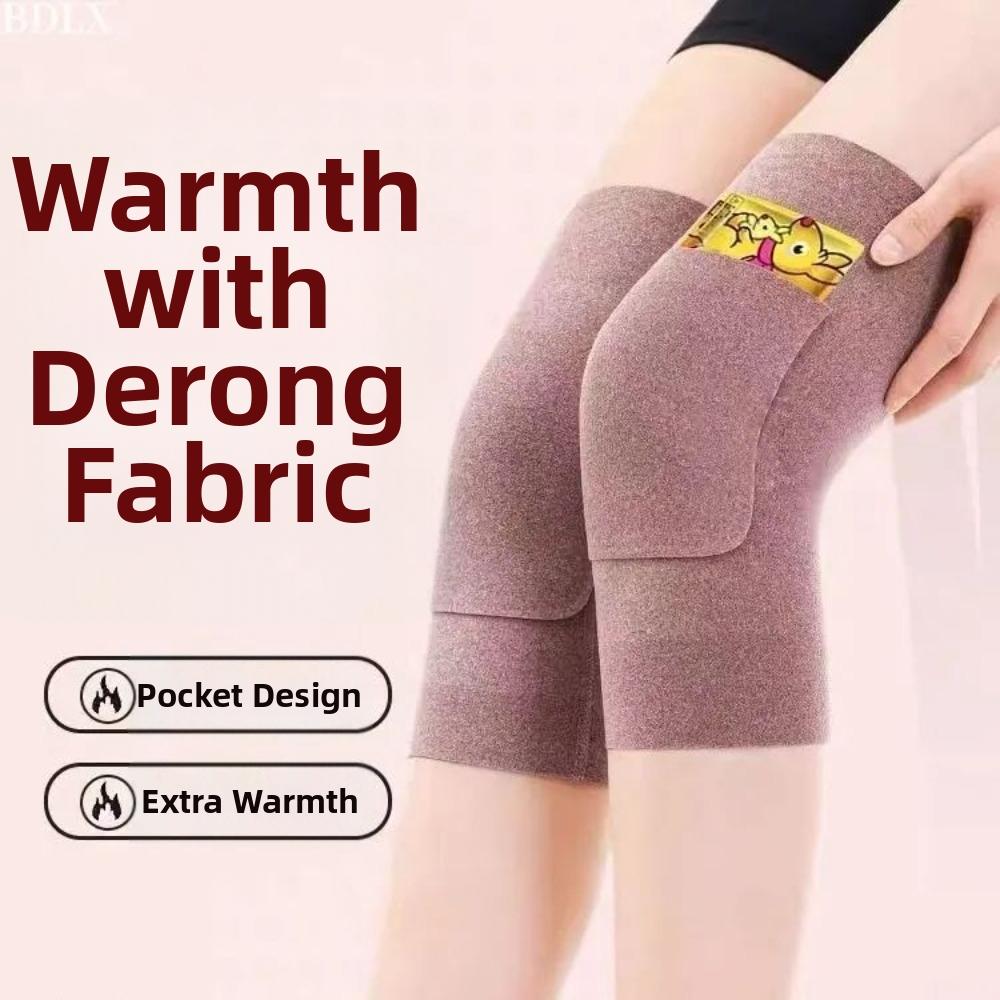 Non-Slip Fabric Thermal Knee Warmers Elastic Cuffs Leg Warmer Sleeves for Women and Men