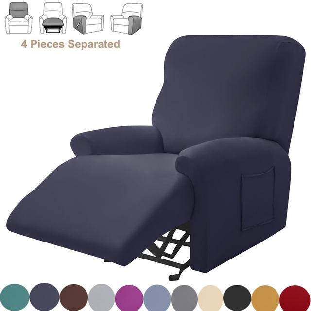 Style Sofa Cover Recliner Split Elastic Spandex Recliner Lazy Boy Chair Cover Furniture Protector Relax Armchair Cover Solid