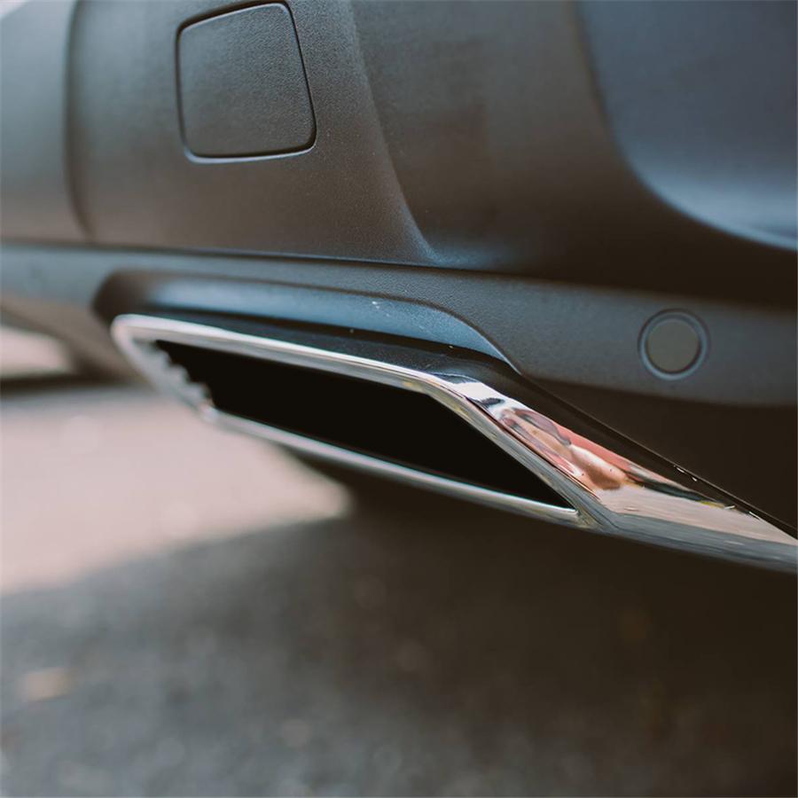 2 Pieces Abs Chrome Rear Exhaust Pads For Peugeot 300850082017-2018