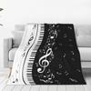 Music Note Piano Keys Blanket Soft Comfortable Sofa Blanket Bedroom Bedding Decorative Blanket