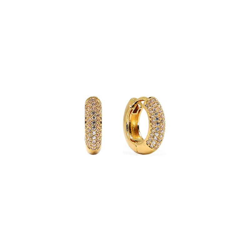 Boucles d'oreilles anneaux Shertz Pave Cubic Bold One-Touch (14k)