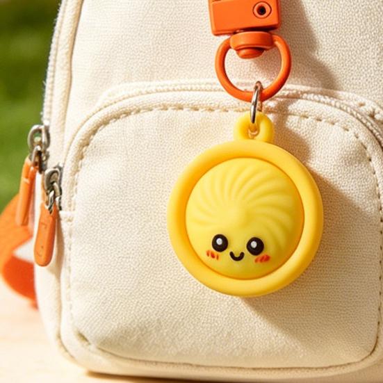 Mini Dumpling Keychain Pendant 6/8/10Pcs, Soft Cartoon Snack Accessories for Backpacks Keys Bags Office Lanyards