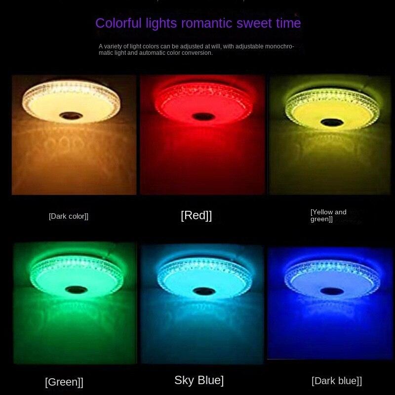 Haut-parleur de musique Bluetooth coloré Plafonnier LED Chasing Light Plafonnier intelligent + RGBCW + télécommande APP