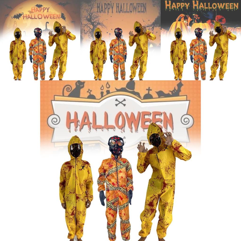 Trendy Zombie Crisis Biohazard Costume For Adults And Children With Masks Included