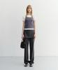 Deonseuteu Skirt Layered Slim Pants_Udpa6B226_Charcoal Gray Stripe