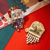 Christmas Alloy Earrings Multi-color Diamond Santa Claus Earrings for Women Fashion Christmas Gift