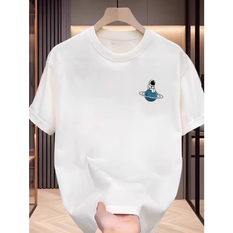 Short sleeve T-shirt universe planet graphic design printing