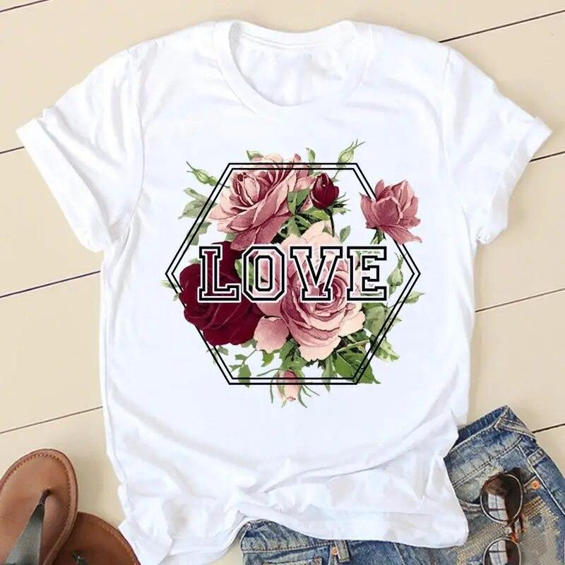 Γυναικεία T-shirts Κυρίες Φυτό Ωραία Εκτύπωση Μόδα Κοντομάνικα Ρούχα Κινουμένων Σχεδίων Λαιμόκοψη O Άνοιξη Καλοκαίρι Γυναικείο T-shirt Γραφικό T-shirt