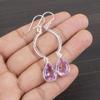 Morganite Earrings, Handmade Gemstone 925 Solid Sterling Silver Earrings  Antique Jewelry, For Engagement Gift
