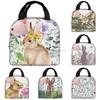 Süßer Aquarell-Hase Isolierte Lunchtasche für Schule Büro Pflege Tragbar Thermokühlbox Brotdose Damen Herren
