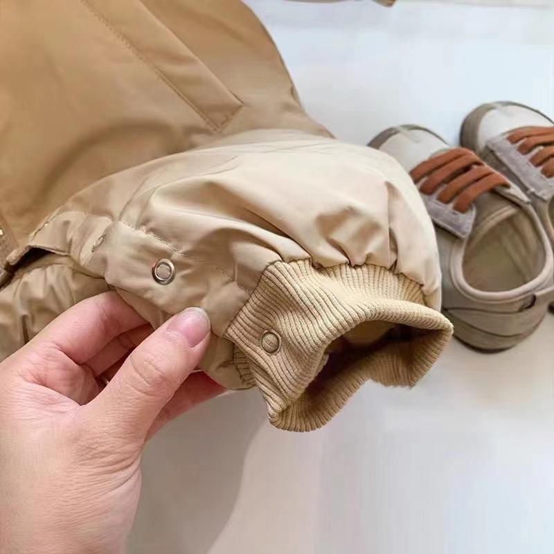 Baby Pojke Flicka Jumpsuit Vinter Söt Tecknad Huvförsedda Bodysuits Spädbarn Enfärgad Tjock Varm Barnkläder Flickor Kostymer