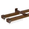TOMOYASU Double Curtain Rail, Extendable, Sizes 1.1-2m, Light Oak, Square, Made In Japan, Wood Grain Finish, WOODY