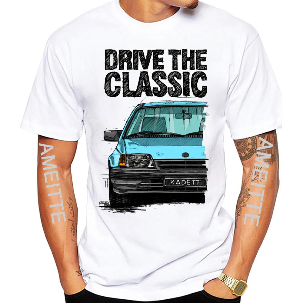 Drive The Classic Opeles Kadett E Late Model T-Shirt Men Short Sleeve Vintage White Casual Cool Boy Tees Mans Tops