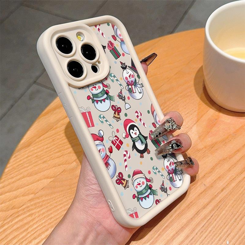 Cute Penguin Snowman for iPhone14/15Promax Apple 11/12/13 Silicone Phone Case 16Pro