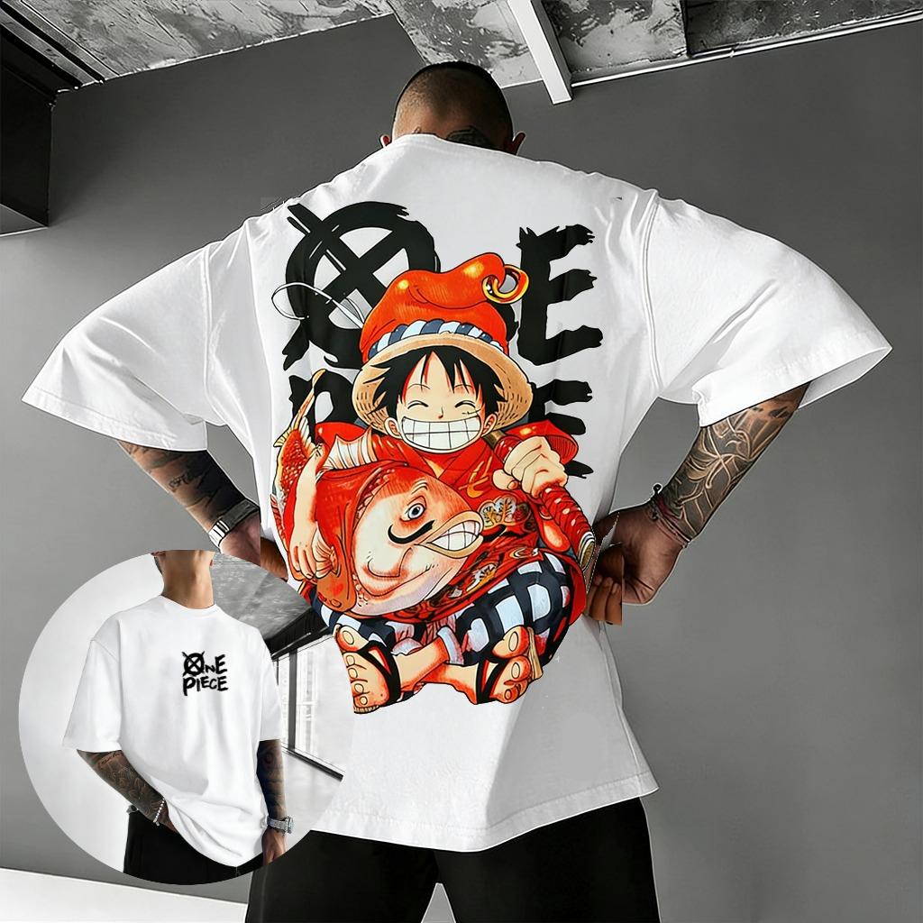 T-shirt Graphique Anime One Piece Luffy Hommes Femmes 2026 Été Streetwear T-shirt Oversize Décontracté Manches Courtes Hauts Impression Cartoon Y2k