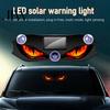 Car Window Glowing Accessories Solar Devil Eyes Light for Windshield, Warning Sign with Three Smart Modes, Atmosphere LED Digital Panel,