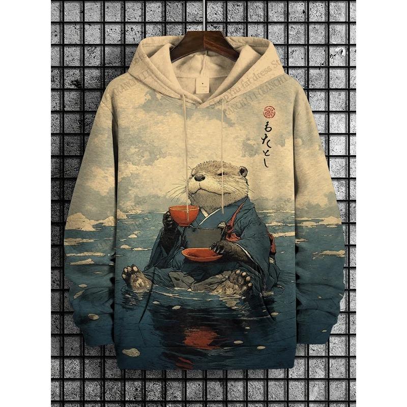 Cartoon Cat And Dinosaur 3d Print Graphic Hoodies Men Women Fashion Oversized Hoodie Sweatshirt Coat Women Sweats Animal Clothes