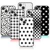 Für iPhone 7 12 14 8 Plus XR 13 Pro Max X 11 XS 5 6S 6 SE2022 5S SE2 Mini Smartphone Schwarz und Weiß Gepunktete Handyhülle