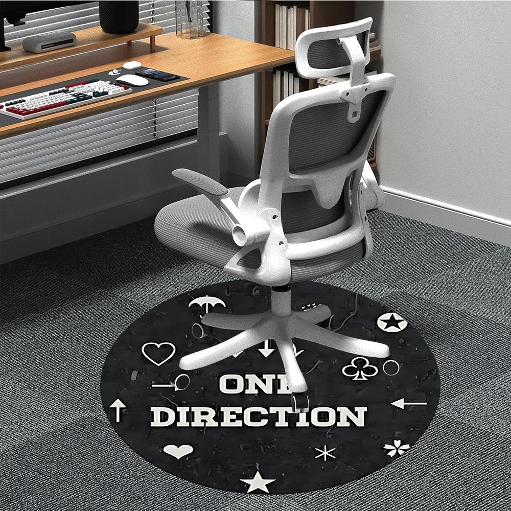 1pc ONE DIRECTION Chair Carpet for Office Non Slip, Lightweight, Machine Washable Rug for Office, Sleeping, Room Holiday Decor
