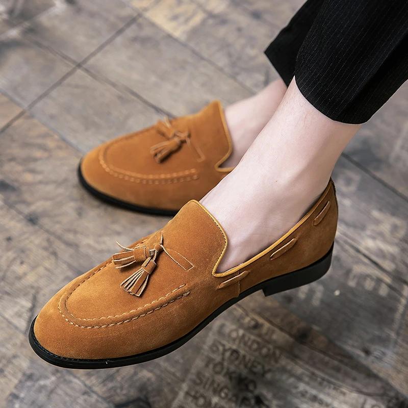 2025 New Stripe Patchwork Leather Shoe Handmade Wedding Party Shoes Men Loafers Oxford Shoes Mens Dress Shoes Big Size