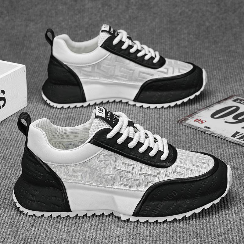 Herenschoenen nieuw high-end lente ademend high-end kleine witte papa schoenen heren casual sportschoenen
