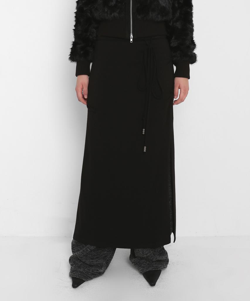 Saendeulig Brushed Maxi Long Skirt_Black