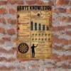 1 Stück Vintage Blech Metall Darts Wissensschild - Wanddekorative Kunst Druckposter, Ideal für Cafés, Bars & Clubs