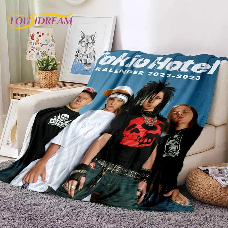 Couverture Douce en Flanelle Rock Band Tokio Hotel Bill Kaulitz pour Lit Chambre Canapé Pique-nique, Couverture Jetée pour Couvrir Loisirs Extérieurs Cadeau