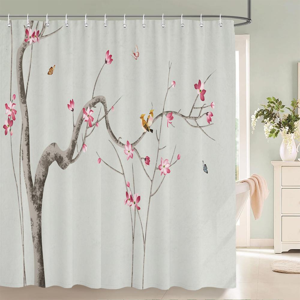 Waterproof Polyester Fabric Shower Curtains Japanese-Style Printing Bathroom Curtains For Home Decoration Curtain