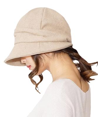 Casquette de protection UV pliable à large bord et velcro pour petit visage, duveteuse et anti-UV, chapeau pour femme, automne/hiver, laine
