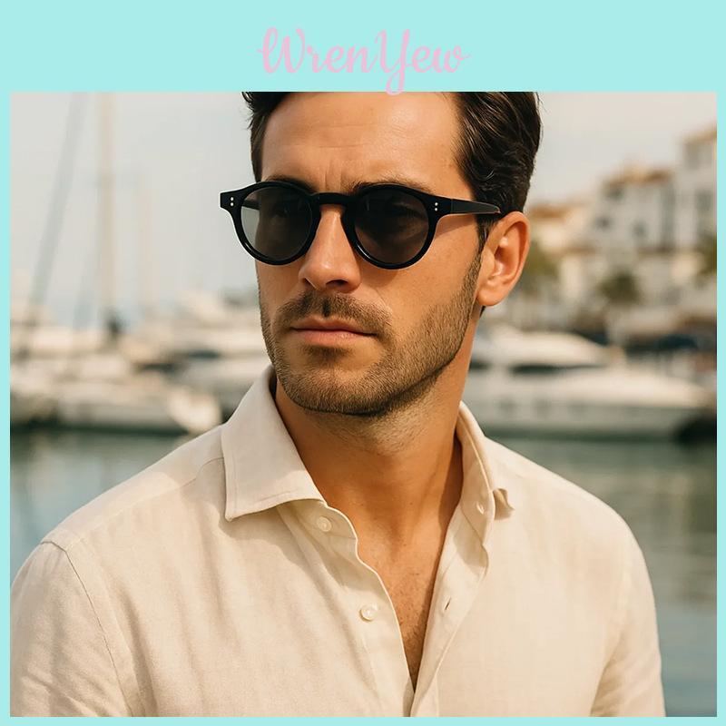 Vintage Round Frame Sunglasses For Men And Women Uv400 Sun Protection With Blue Light Blocking For Outdoor Activities