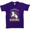 ID Rather Be Riding Horse Riding Breeches Cap Saddle Kids Girls T-Shirt