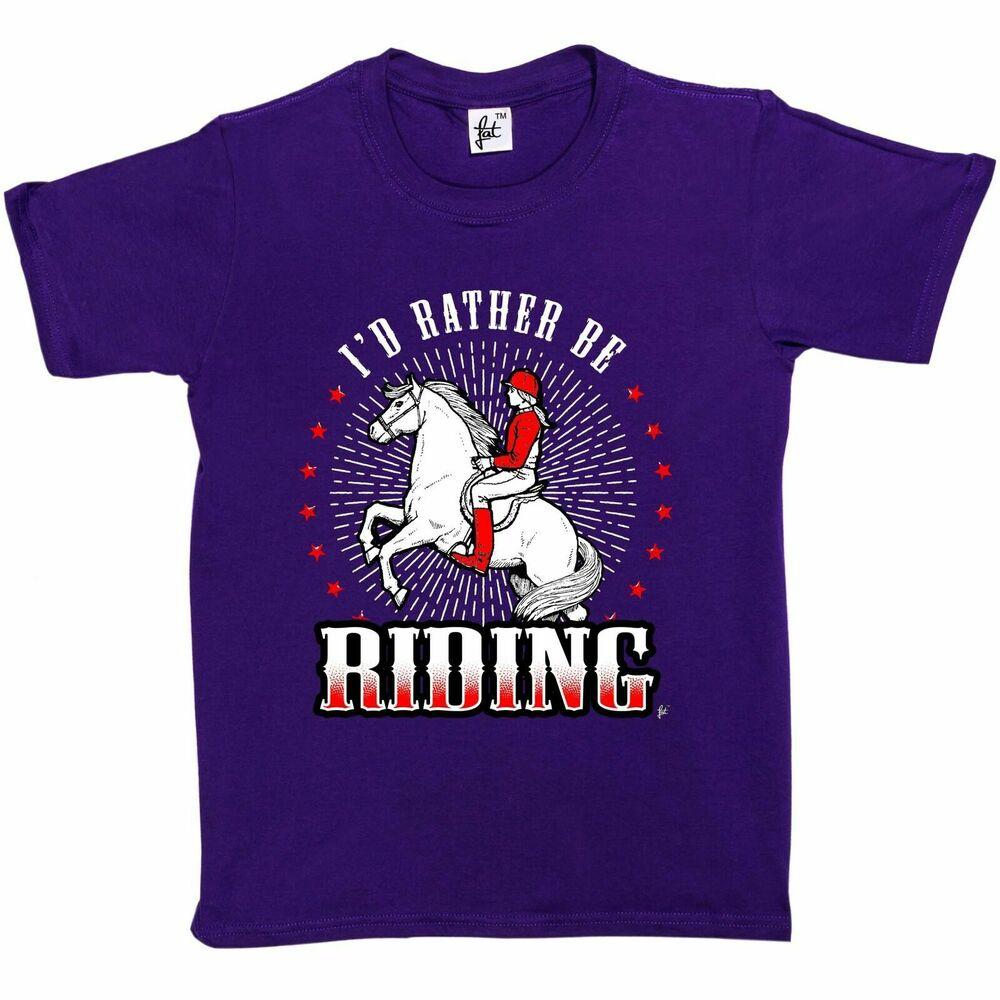 ID Rather Be Riding culotte d'équitation casquette selle enfants filles T-Shirt