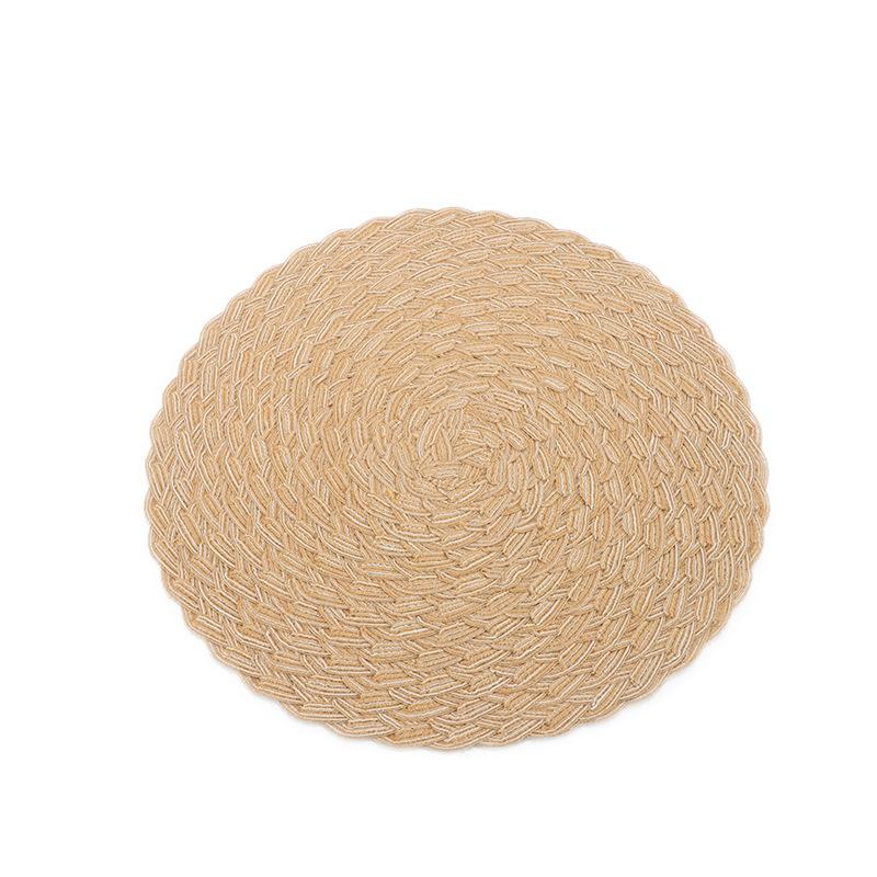 Round Braided Placemat Washable Cotton Linen Heat Resistant 30/35/38cm Table Place Mat For Kitchen Xmas Dining Table Party Decor