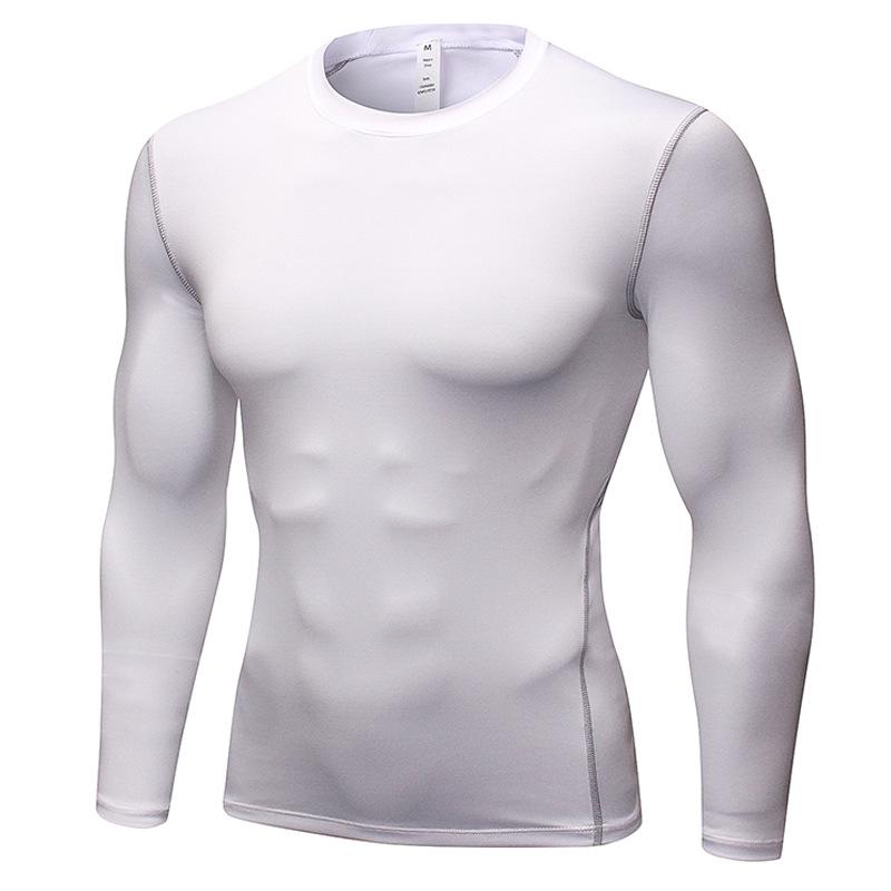 Entraînement serré pour hommes PRO sport fitness course à manches longues évacuant la transpiration chemise à manches longues à séchage rapide T-shirt vêtements YEL1019