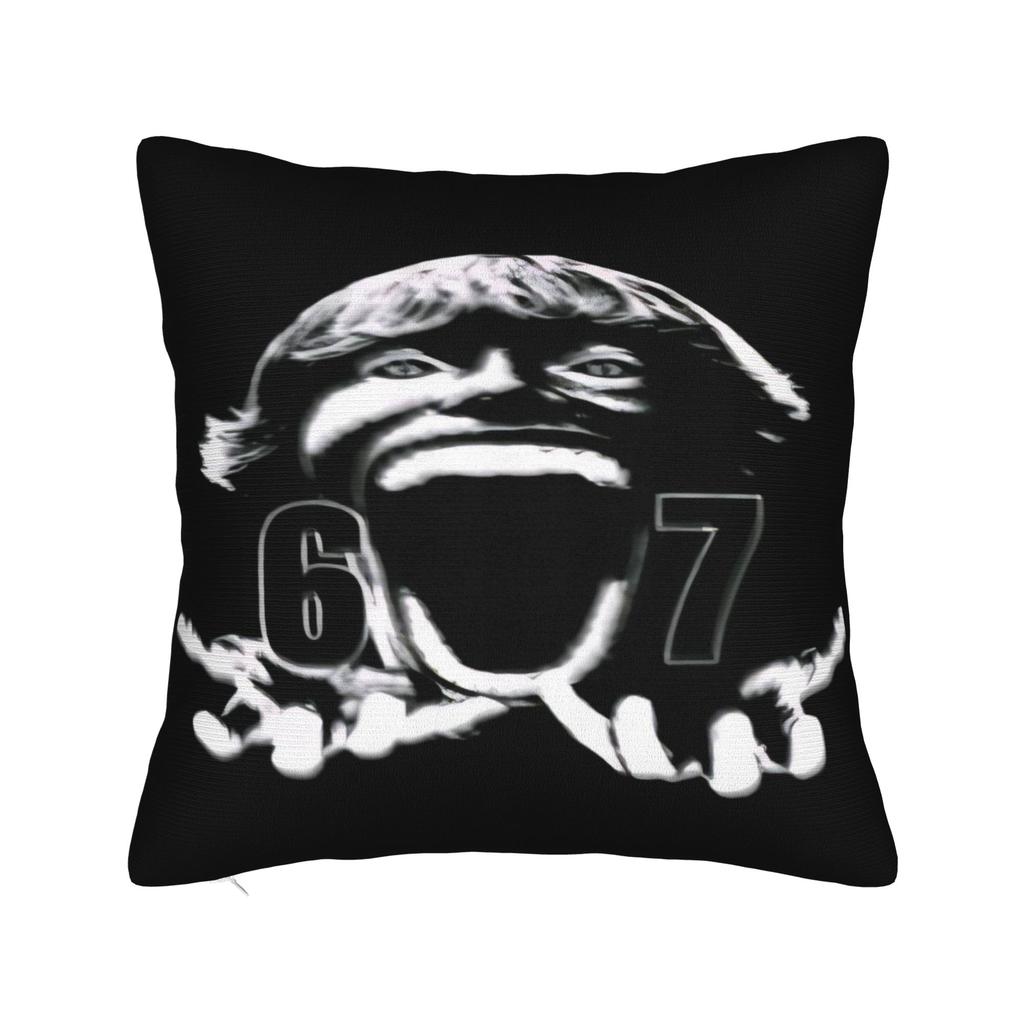 67 Six Seven Meme Pillow Cover Brainrot Print Cushion Cover Funny Pillow Case For Sofa Couch Bed Living Room
