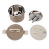 Insulated Food Container 304 Stainless Steel PP Stackable Portable Round Bento Lunch Box with Spoons for School Office