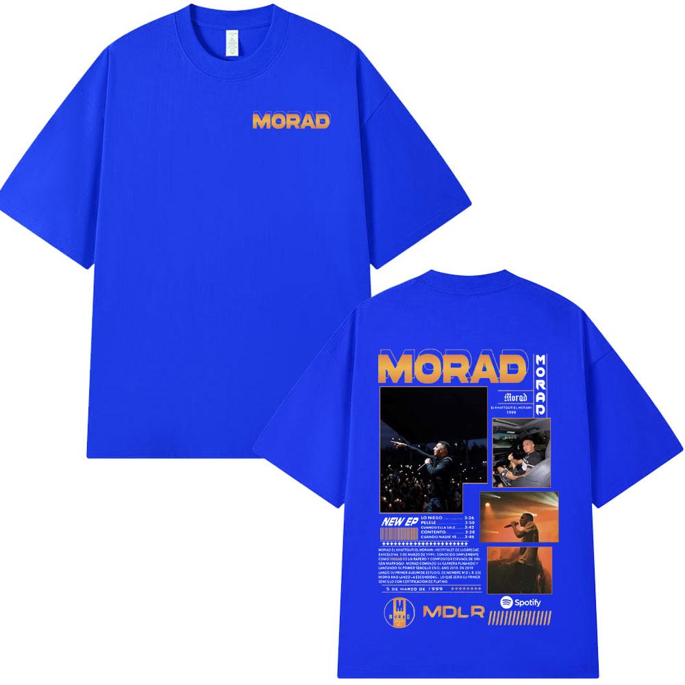 Rapper Morad MDLR Album Grafik T-Shirt Unisex Damen Mode Hip Hop Vintage T-Shirt Baumwolle Übergroß Kurzarm T-Shirts Oberteile