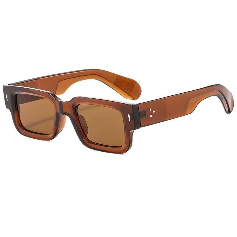 Classical High Square Rivet Sunglasses Men Women Punk Rectangle Design Retro UV400 Sun Glasses Fashion Eyewear