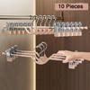 10PCS Stainless Steel Short Neck Trouser Clip Non-slip PVC Dipped Adjustable Trouser Hanger Traceless Windproof Pants Hangers