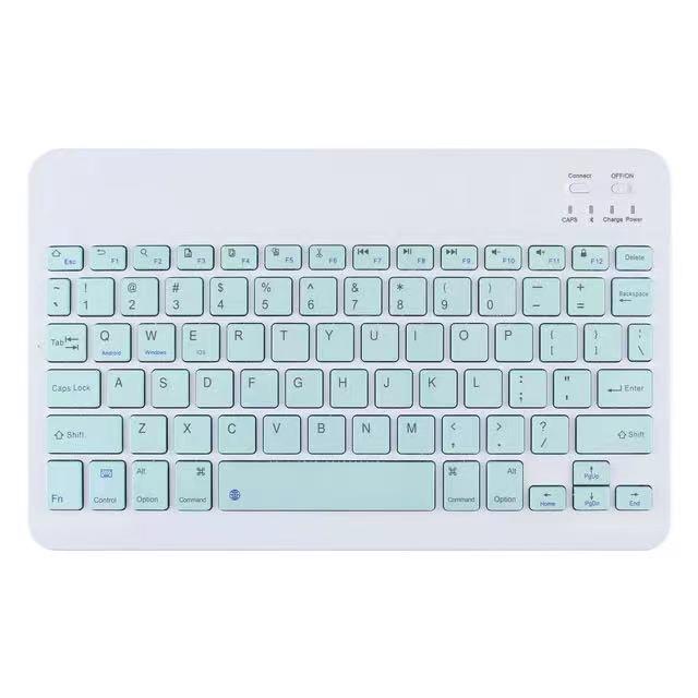 Wireless Bluetooth Keyboard with Colorful Backlight for Mobile Phones and Tablets, Compatible with 7-10 Inch Devices, Luminous Russian Layout